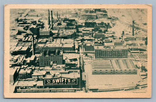 CHICAGO IL PLANT of SWIFT & COMPANY PREMIUM HAM & BACON 1949 VINTAGE POSTCARD