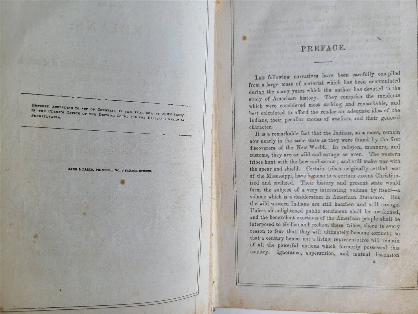 1855 TRILLING ADVENTURES AMONG INDIANS JOHN FROST antique ILLUSTRATED AMERICANA