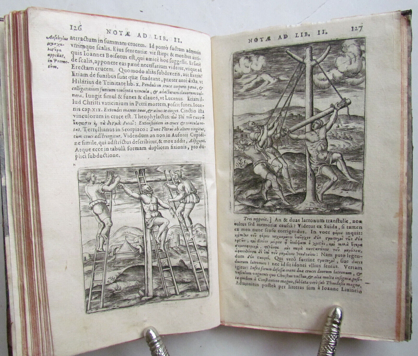 1602 DE CRUCE LIBRI TRES by Justus LIPSIUS antique ILLUSTRATED w/ 19 WOODCUTS