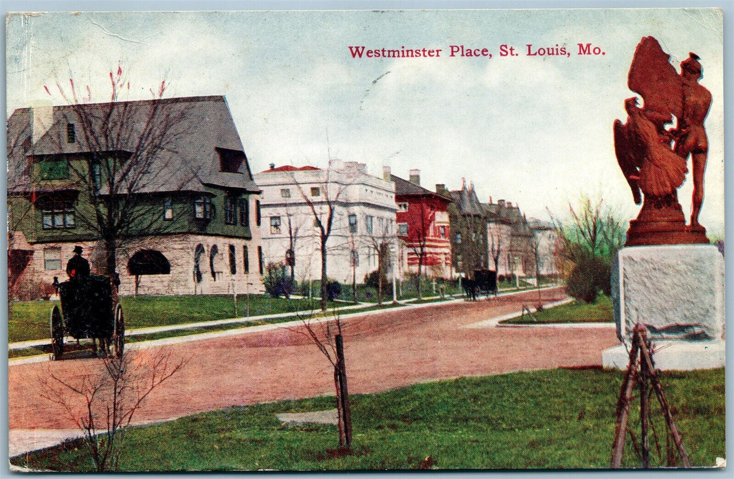 ST.LOUIS MO WESTMINSTER PLACE ANTIQUE POSTCARD