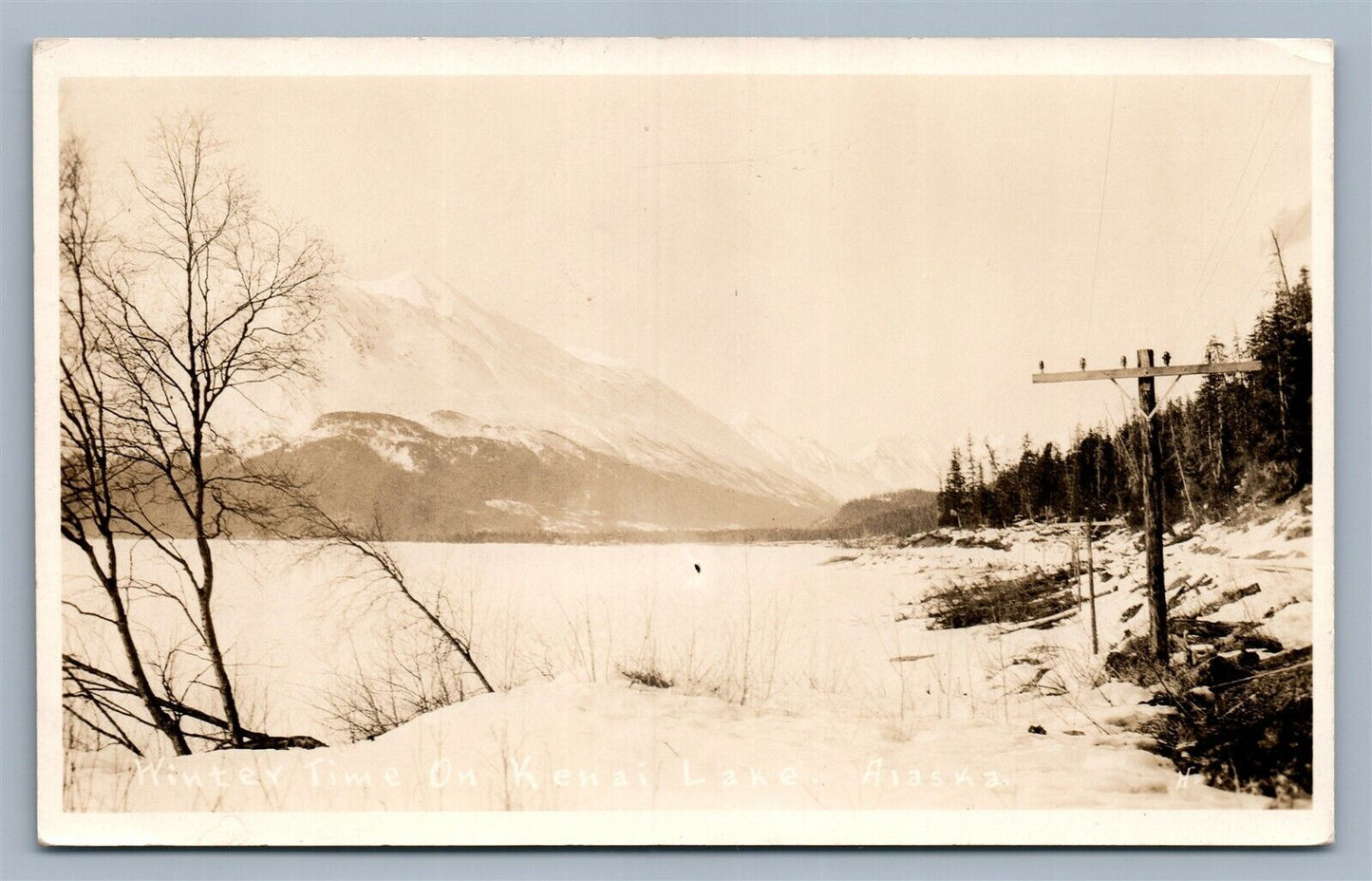 KENAI LAKE VINTAGE REAL PHOTO POSTCARD RPPC