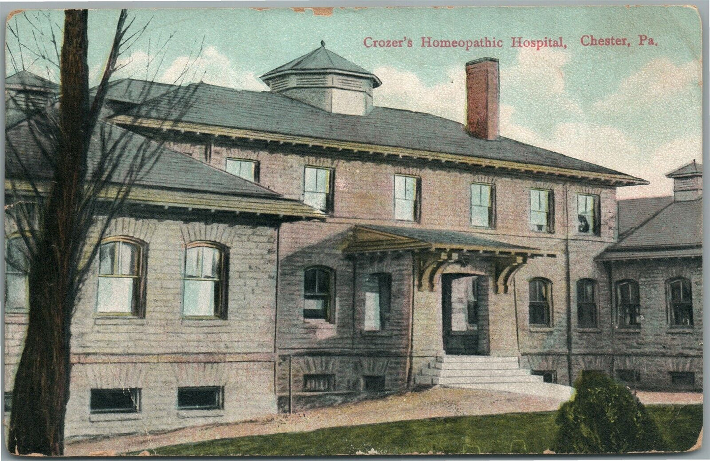 CHESTER PA GROZER'S HOMEOPATIC HOSPITAL ANTIQUE POSTCARD