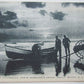 VINTAGE 1906 UNDIVIDED POSTCARD FISHERMEN UNLOADING MORNING CATCH HOLLY BEACH NJ