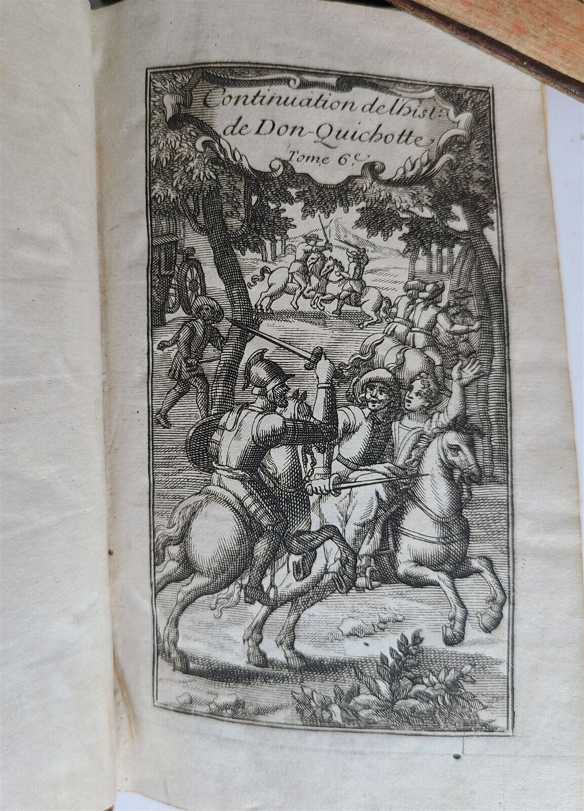 1713 DON QUICHOTTE DE LA MANCHE by CERVANTES 6 VOLUMES antique ILLUSTRATED