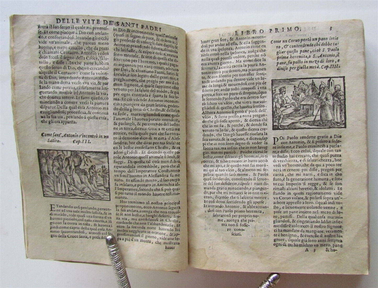 1597 ILLUSTRATED Le Vite de' Santi Padri Insieme Col Prato antique vellum RARE