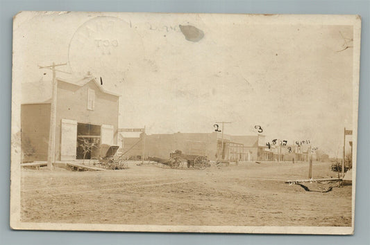 DURHAM KS MAIN STREET ANTIQUE REAL PHOTO POSTCARD RPPC