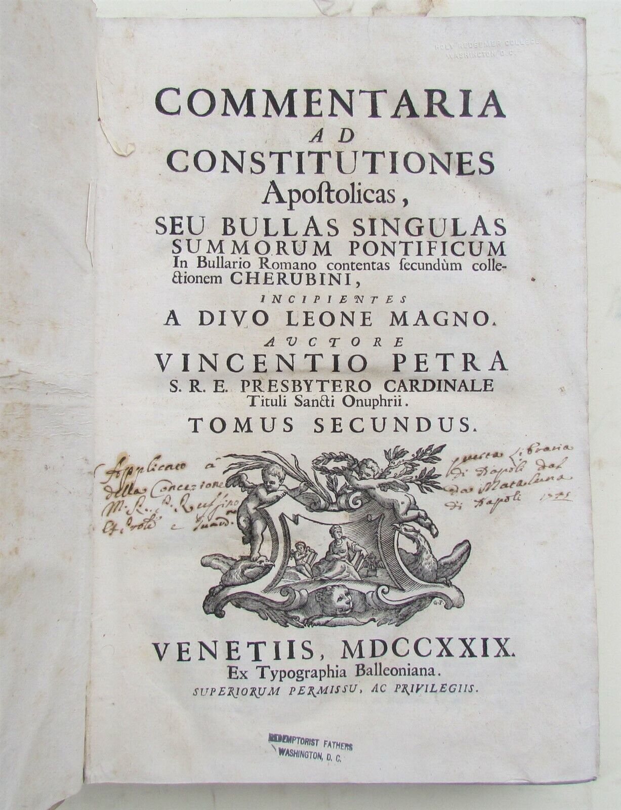 1729 VELLUM BINDING FOLIO Commentaria Ad Constitutiones by V.PETRA antique