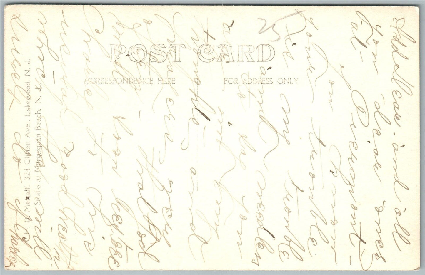 LAKEWOOD NJ 324 CLIFTON AVENUE ANTIQUE REAL PHOTO POSTCARD RPPC