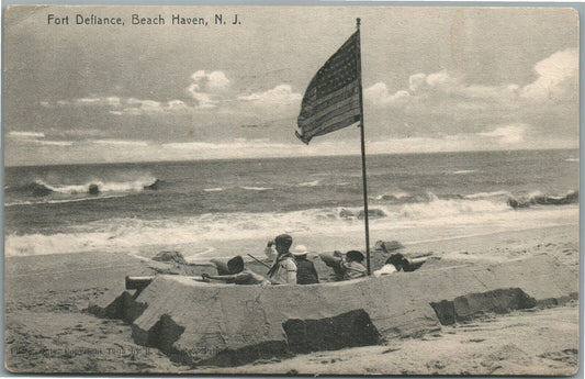 BEACH HAVEN NJ FORT DEFIANCE ANTIQUE POSTCARD