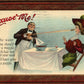 WAITER w/ CHAMPAIGN COMIC 1913 ANTIQUE POSTCARD