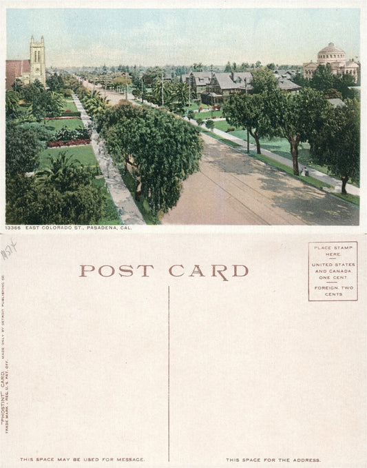 PASADENA CA EAST COLORADO STREET ANTIQUE POSTCARD