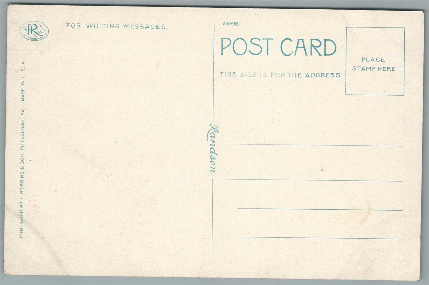 CRESSON PA ST.JOHN'S HOME FOR BOYS ANTIQUE POSTCARD