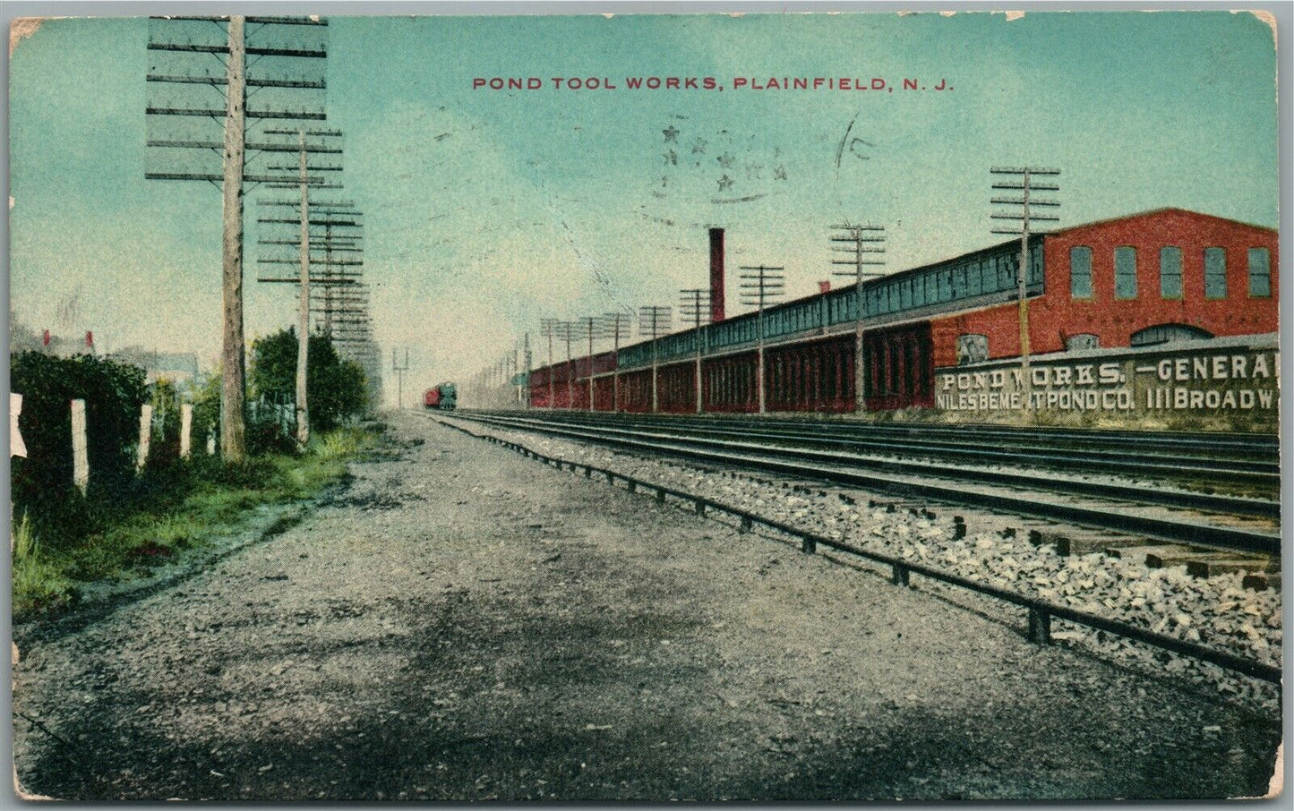PLAINFIELD NJ POND TOOL WORKS ANTIQUE POSTCARD