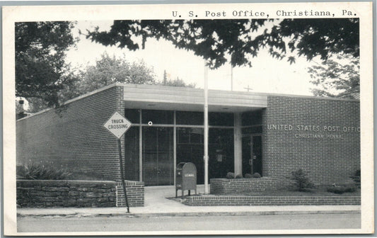 CHRISTIANA PA POST OFFICE VINTAGE POSTCARD