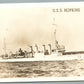 MILITARY SHIP USS HOPKINS VINTAGE REAL PHOTO POSTCARD RPPC