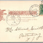 WASHINGTON NJ BROAD STREET 1906 UNDIVIDED ANTIQUE POSTCARD w/ CORK CANCEL