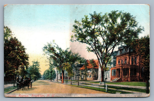 BROOKLYN NY CLINTON AVENUE ANTIQUE POSTCARD