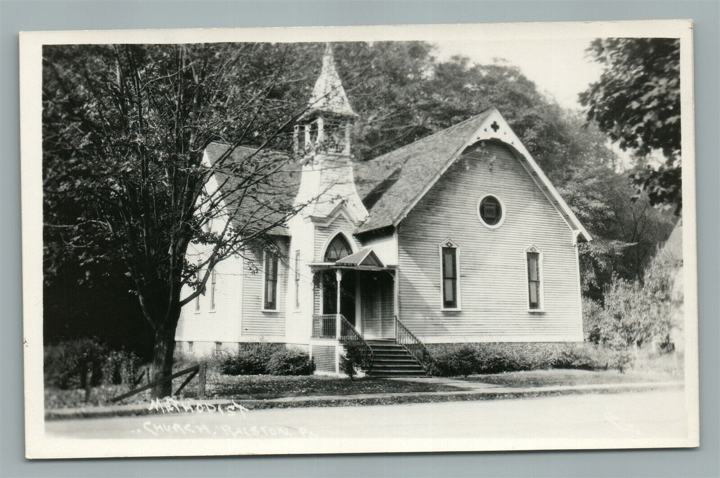 RALSTON PA METHODIST CHURCH VINTAGE REAL PHOTO POSTCARD RPPC