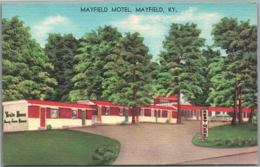 MAYFIELD MOTEL KY VINTAGE POSTCARD