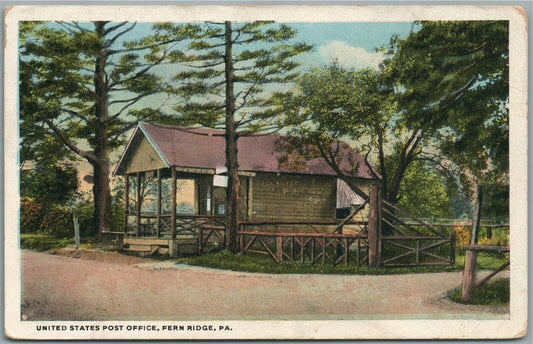 FERN RIDGE PA POST OFFICE ANTIQUE POSTCARD