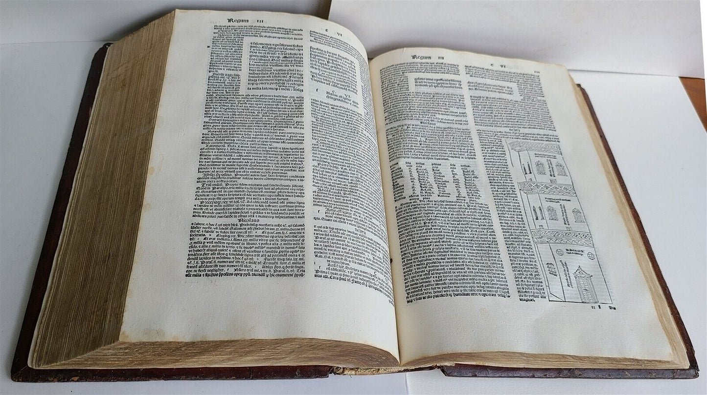 1495 INCUNABULA BIBLE 3 FOLIO VOLUMES COMPLE antique ILLUSTRATED BIBLIA LATINA