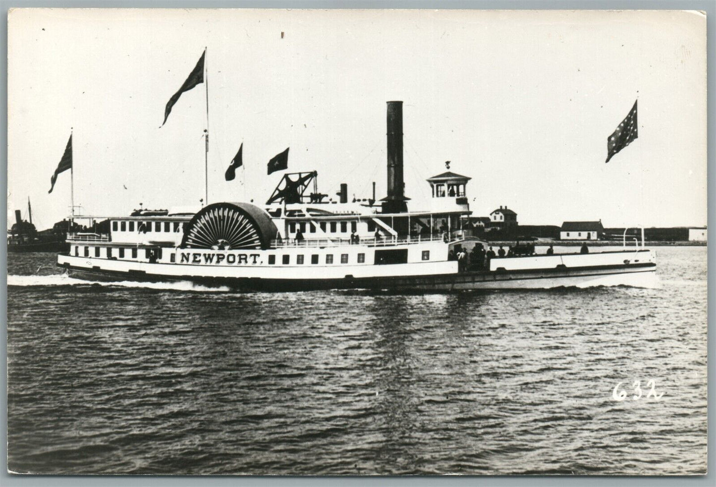 STEAMSHIP NEWPORT VINTAGE REAL PHOTO POSTCARD RPPC