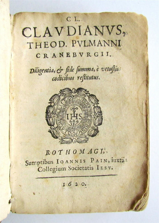 1620 17th CENTURY POETRY by CLAUDIAN VELLUM BOUND