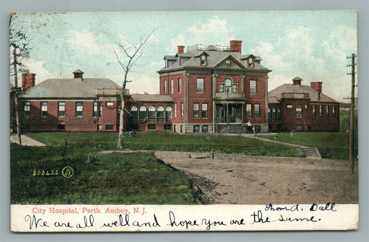 PERTH AMBOY NJ CITY HOSPITAL ANTIQUE POSTCARD