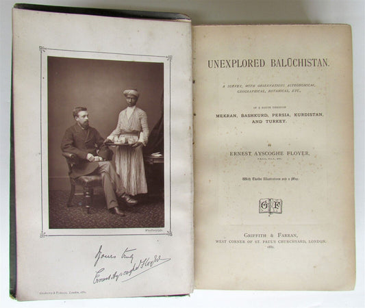 1882 UNEXPLORED BALUCHISTAN by ERNEST FLOYER antique ILLUSTRATED w/ MAP English