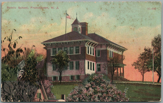 FRENCHTOWN NJ PUBLIC SCHOOL ANTIQUE POSTCARD