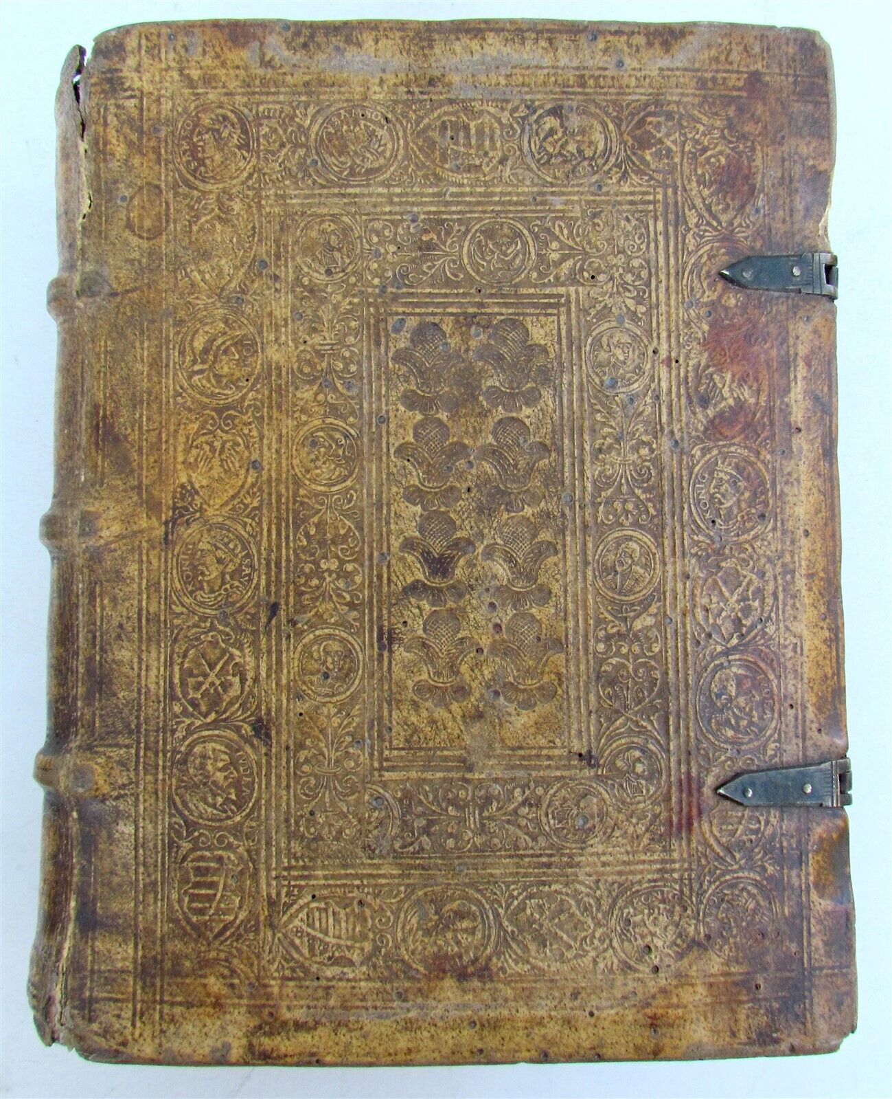 1559 TYPUS ECCLESIAE CATHOLICAE G. Witzel BLIND TOOLED PIGSKIN w/ CLASPS antique