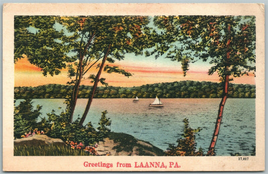 LAANNA PA GREETINGS 1946 VINTAGE POSTCARD