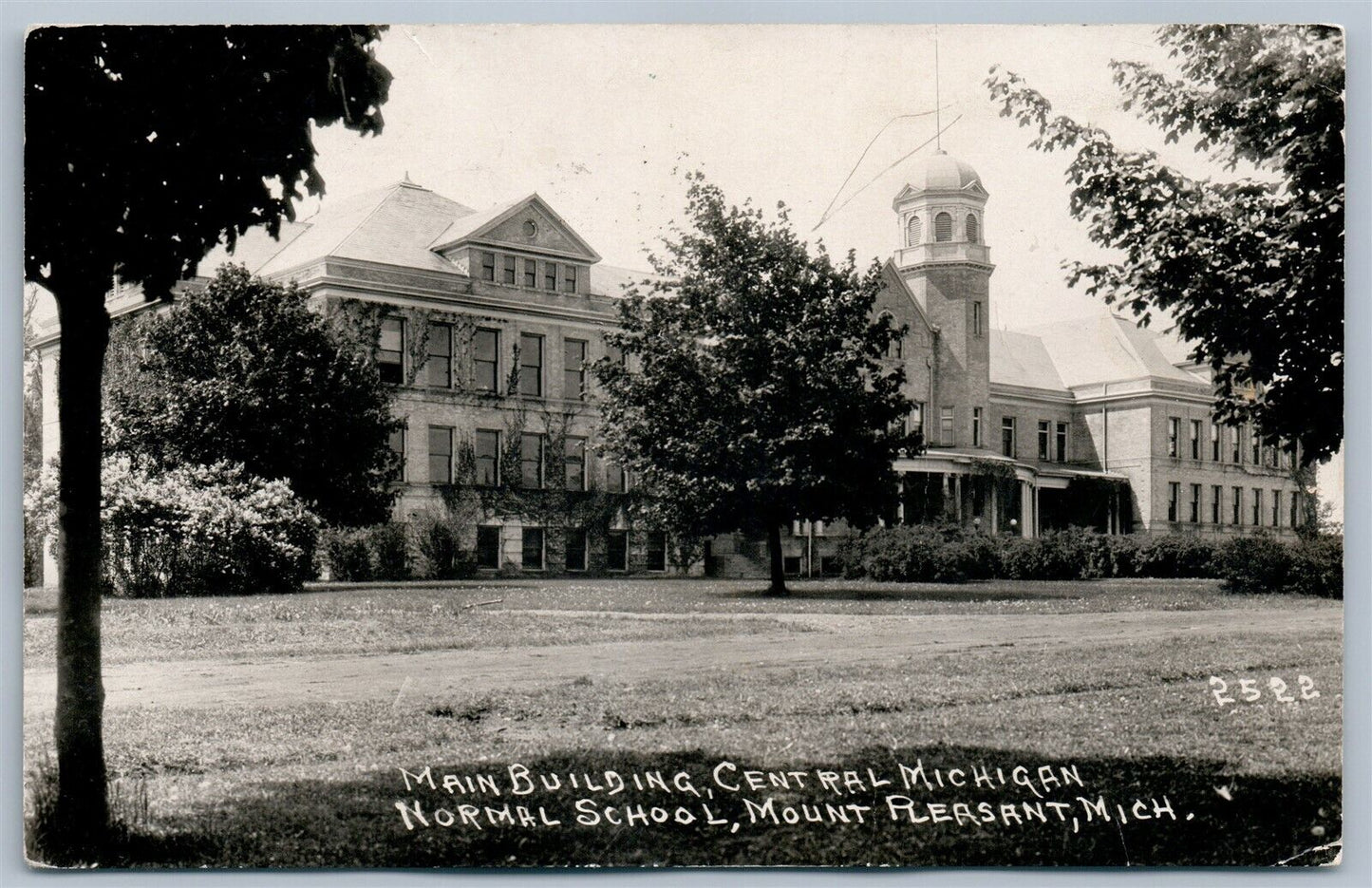 MOUNT PLEASANT MI NORMAL SCHOOL 1922 ANTIQUE REAL PHOTO POSTCARD RPPC