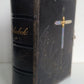 1888 SWEDISH BOOK OF PSALMS w/ MOTHER-OF-PERAL CROSS BINDING ANTIQUE