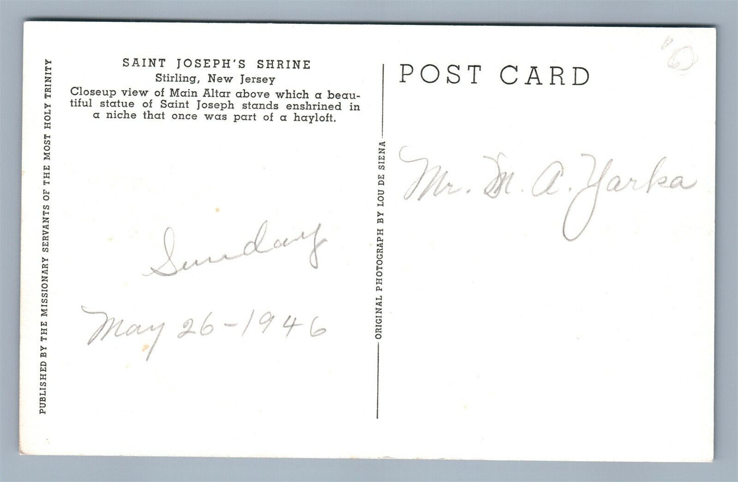 STIRLING NJ ST.JOSEPH'S SHRINE VINTAGE REAL PHOTO POSTCARD RPPC