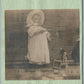 LITTLE GIRL w/ PUPPET TOYS ANTIQUE PHOTO