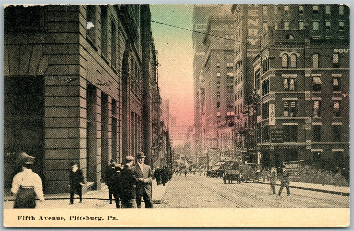 PITTSBURG PA FIFTH AVENUE ANTIQUE POSTCARD