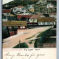 SWEDEN HALSNING FRAN KULEN MOLLE 1904 ANTIQUE POSTCARD w/ STAMPS