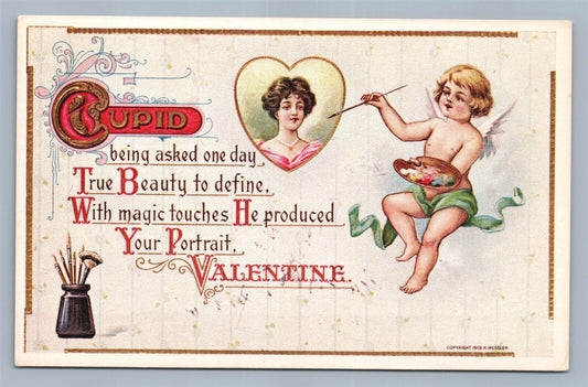 VALENTINE ANTIQUE POSTCARD 1909 by H.WESSLER