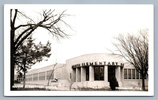 WAXAHACHIE TX MARVIN SCHOOL VINTAGE REAL PHOTO POSTCARD RPPC