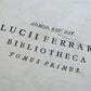 1767 VELLUM BOUND ANTIQUE FOLIO F. LUCII FERRARIS BIBLIOTHECA Vol. 1