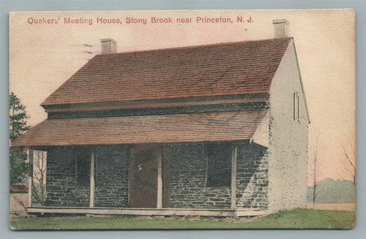 STONY BROOK near PRINCETON NJ QUAKER MEETING HOUSE ANTIQUE POSTCARD