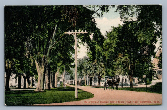 NORTHFIELD MA MAIN STREET ANTIQUE POSTCARD misprint as CT