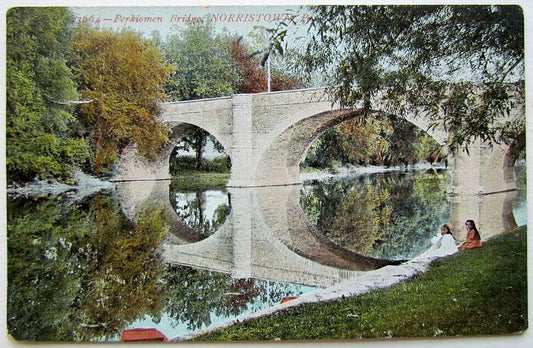 VINTAGE 1919 POSTCARD PERKIOMEN BRIDGE NORRISTOWN PA