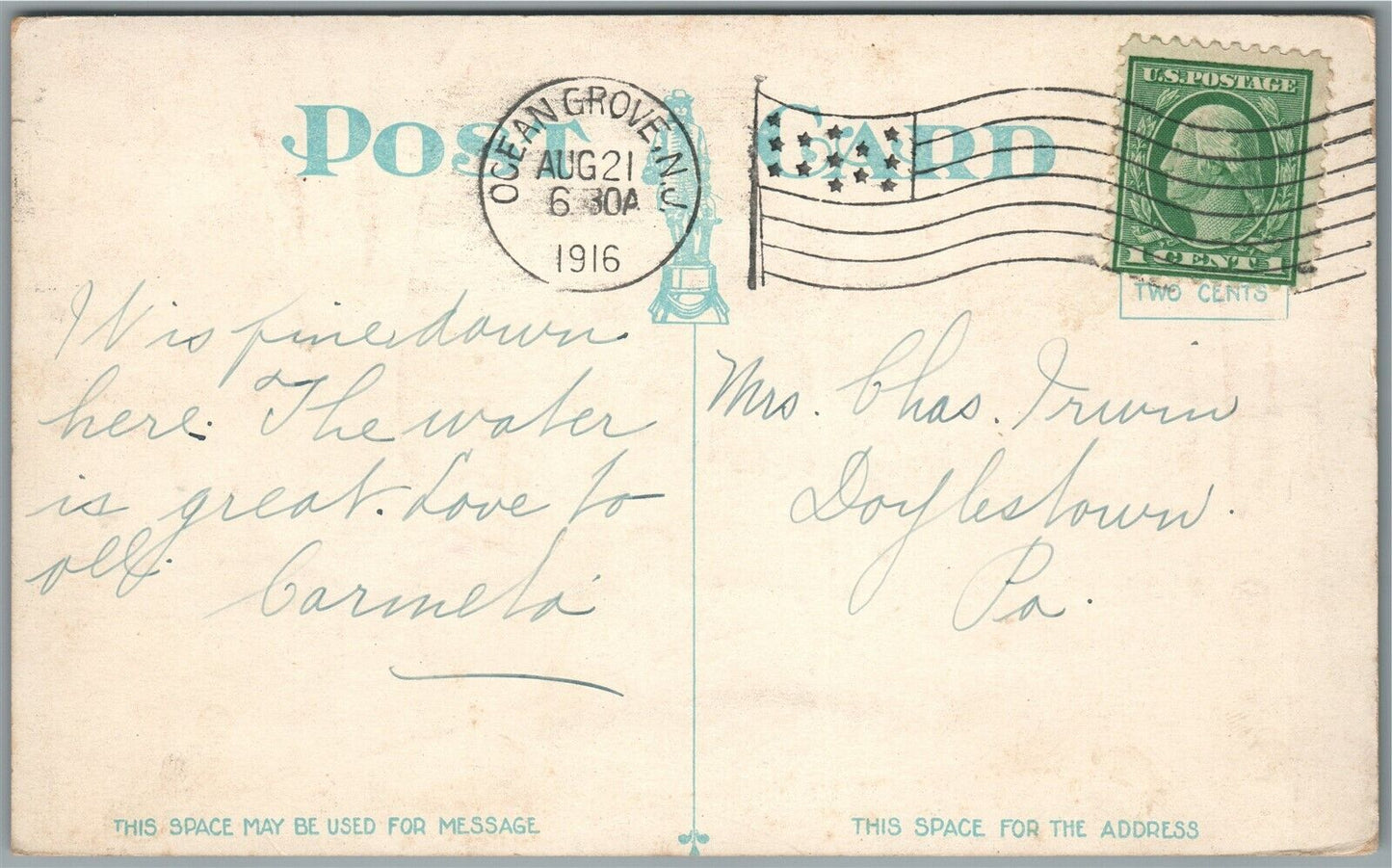 OCEAN GROVE NJ BETHESEDA WELL ANTIQUE POSTCARD
