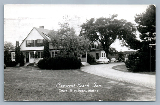 CAPE ELIZABETH ME CRESCENT BEACH INN VINTAGE REAL PHOTO POSTCARD RPPC