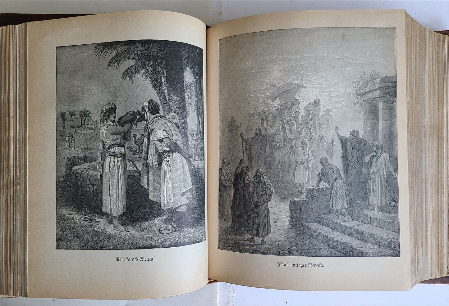 1900 BIBLE in SWEDISH ANTIQUE VICTORIAN MASSIVE FOLIO GUSTAVE DORE ILLUSTRATED