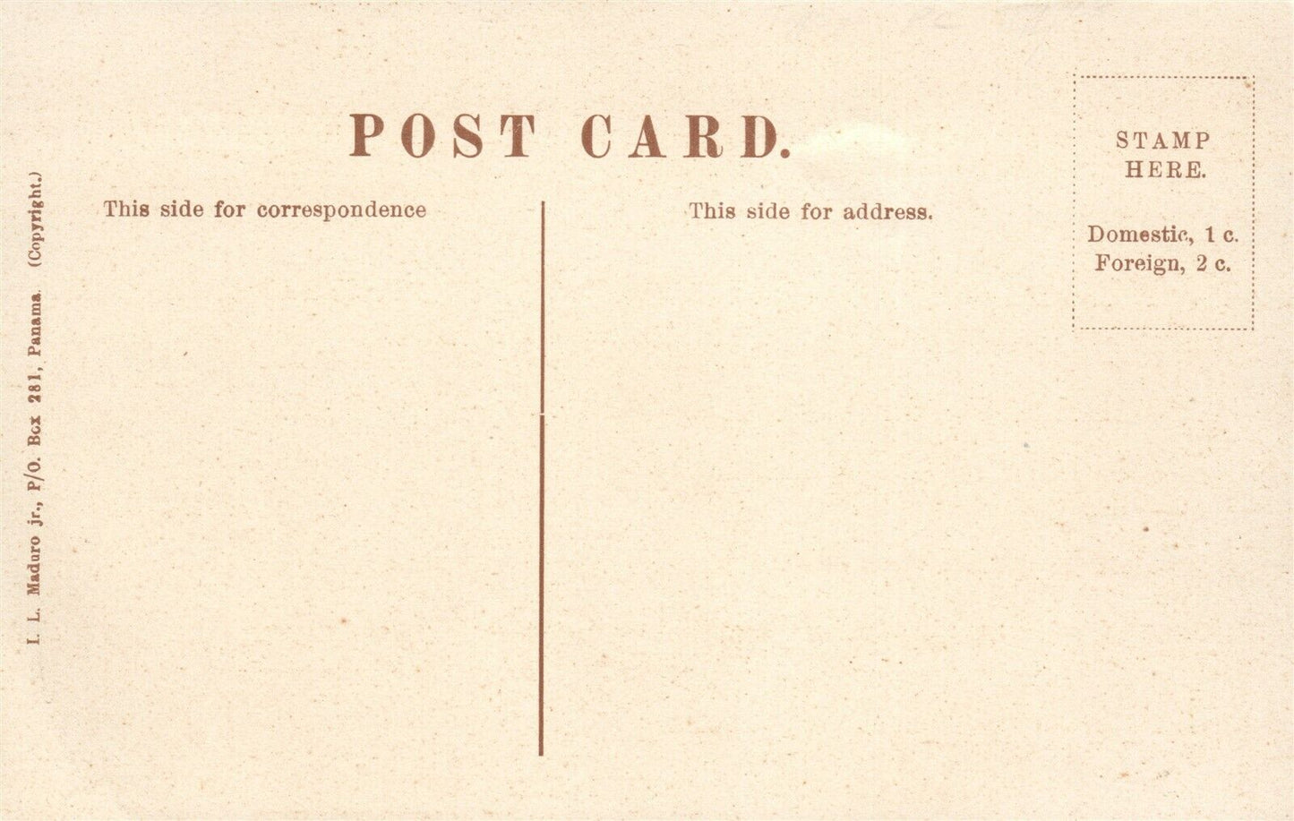 PANAMA CENTRAL AVENUE ANTIQUE POSTCARD