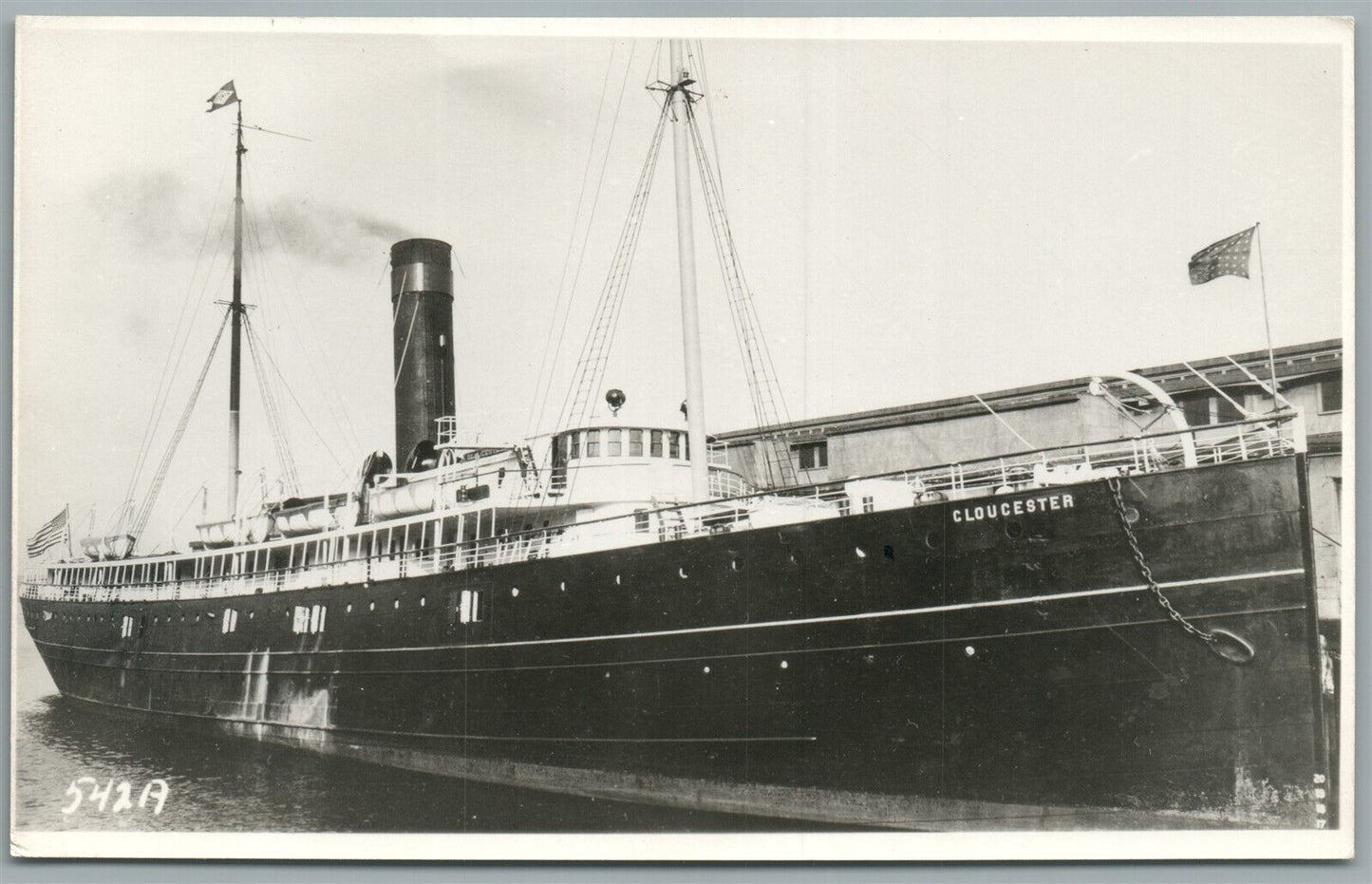 STEAMBOAT GLOUCESTER VINTAGE REAL PHOTO POSTCARD RPPC