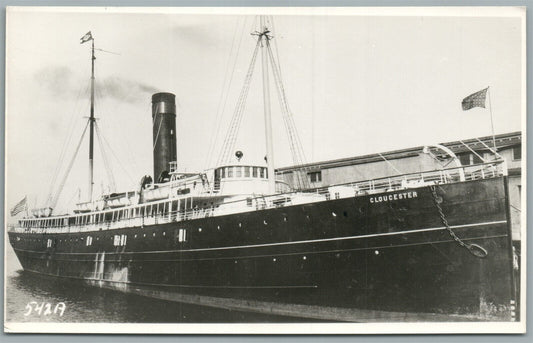 STEAMBOAT GLOUCESTER VINTAGE REAL PHOTO POSTCARD RPPC